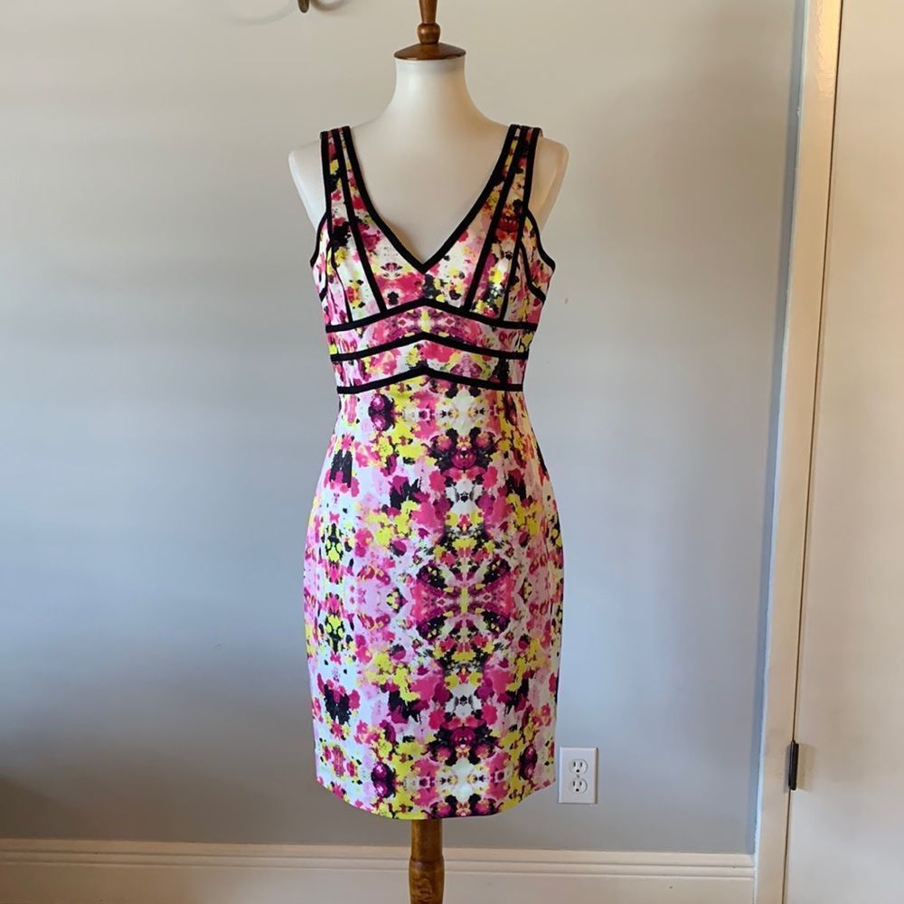 [JAYGODFREY] Pink/Yellow Pattern Dress - Size 10
